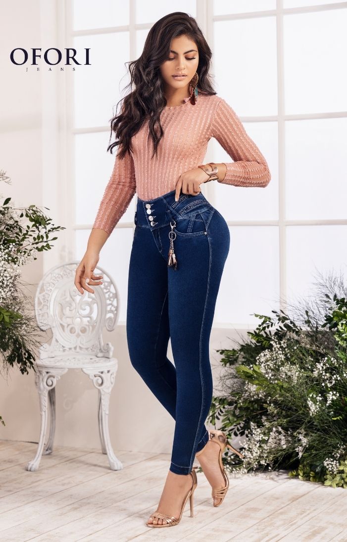 Pantalón Colombiano dama, jeans levantacola con realce push up 2022