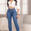 JEAN SIN BOLSILLOS CON BORDADO EN PRETINA REF - VIVIAN