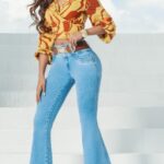 JEAN SIN BOLSILLOS PRETINA ALTA BOTA CAMPANA - REF: ARABIA