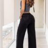 JEAN WIDE LEG TIRO ALTO CON BOLSILLOS EN TELA CONFORT Y BOTA ANCHA - REF: BORICUA